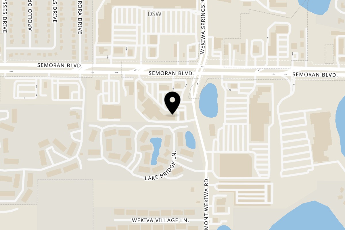 Map showing the location of Mochinut Apopka on 2250 E Semoran Blvd in Apopka